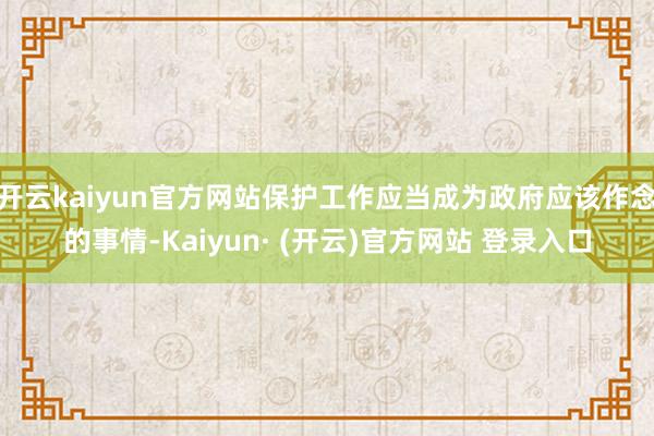 开云kaiyun官方网站保护工作应当成为政府应该作念的事情-Kaiyun· (开云)官方网站 登录入口