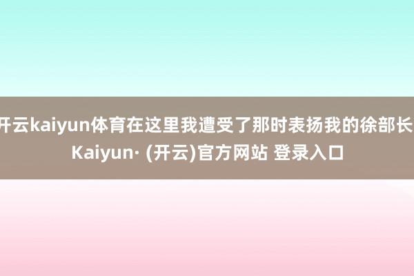 开云kaiyun体育在这里我遭受了那时表扬我的徐部长-Kaiyun· (开云)官方网站 登录入口