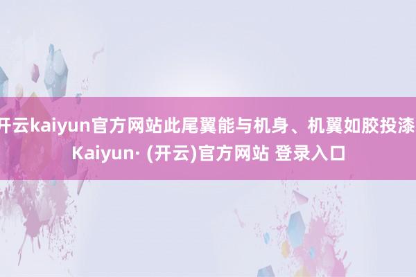 开云kaiyun官方网站此尾翼能与机身、机翼如胶投漆-Kaiyun· (开云)官方网站 登录入口