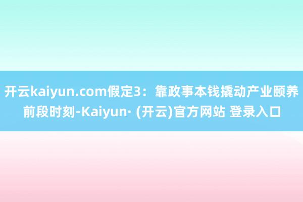 开云kaiyun.com假定3：靠政事本钱撬动产业颐养前段时刻-Kaiyun· (开云)官方网站 登录入口