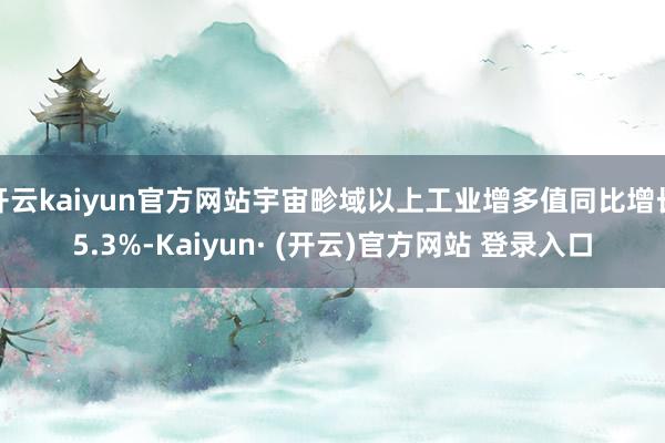开云kaiyun官方网站宇宙畛域以上工业增多值同比增长5.3%-Kaiyun· (开云)官方网站 登录入口