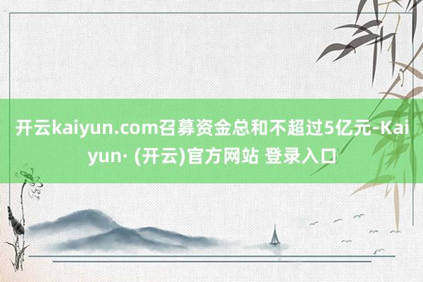 开云kaiyun.com召募资金总和不超过5亿元-Kaiyun· (开云)官方网站 登录入口