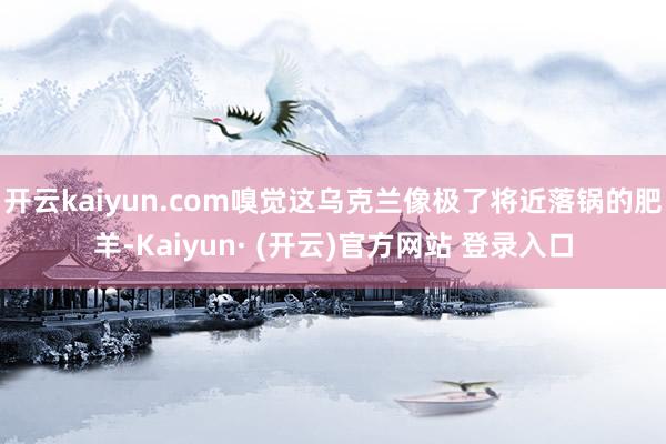 开云kaiyun.com嗅觉这乌克兰像极了将近落锅的肥羊-Kaiyun· (开云)官方网站 登录入口